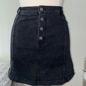 Black Jean Mini Skirt